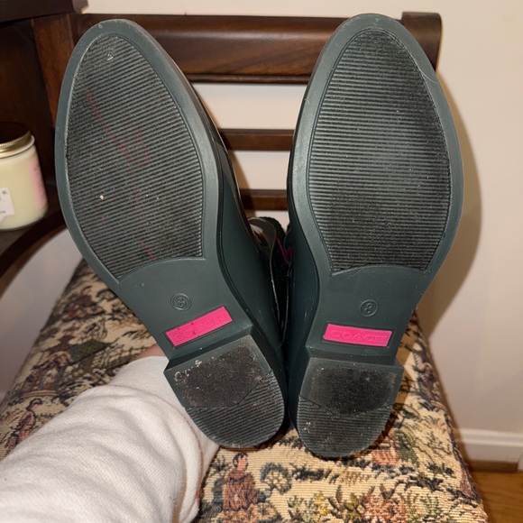 Coach Rainie Signature Sock Rain Boots Green Pink Logo Size 8 - Picture 15 of 15